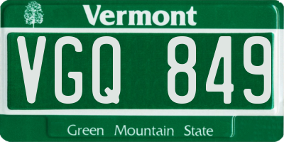 VT license plate VGQ849