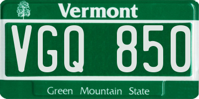 VT license plate VGQ850