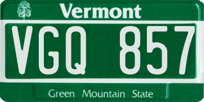 VT license plate VGQ857