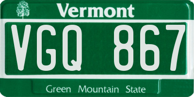 VT license plate VGQ867