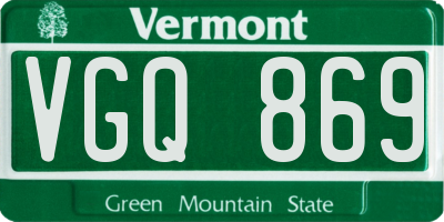 VT license plate VGQ869