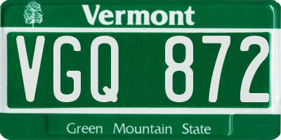 VT license plate VGQ872