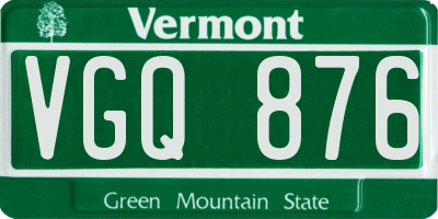 VT license plate VGQ876
