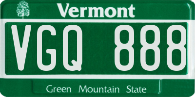 VT license plate VGQ888