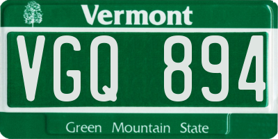 VT license plate VGQ894