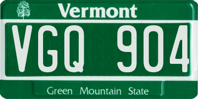 VT license plate VGQ904