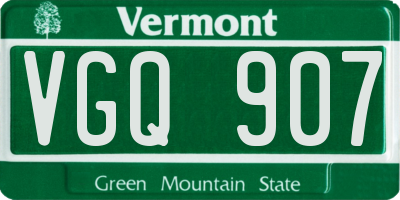 VT license plate VGQ907