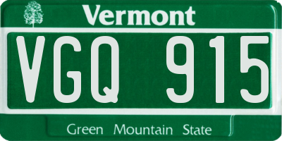 VT license plate VGQ915