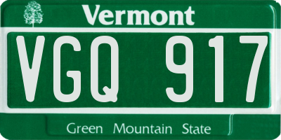 VT license plate VGQ917