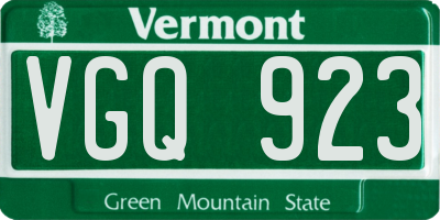 VT license plate VGQ923