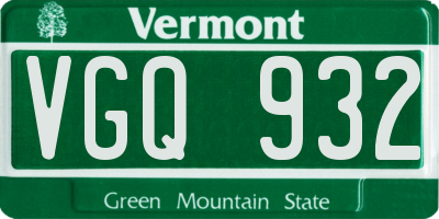 VT license plate VGQ932