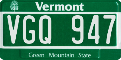 VT license plate VGQ947