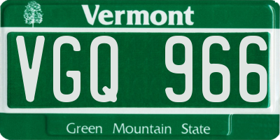 VT license plate VGQ966