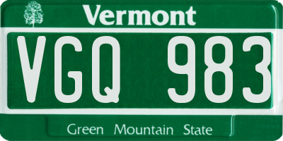 VT license plate VGQ983