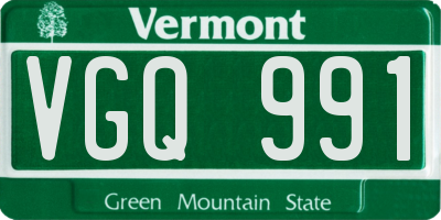 VT license plate VGQ991