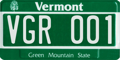 VT license plate VGR001