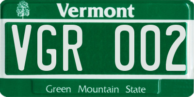 VT license plate VGR002