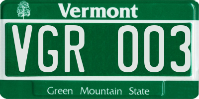 VT license plate VGR003
