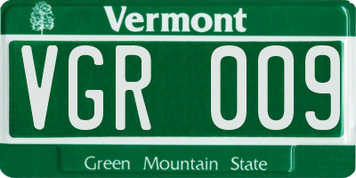 VT license plate VGR009