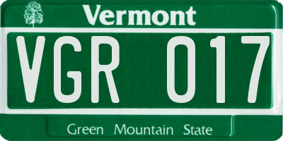 VT license plate VGR017