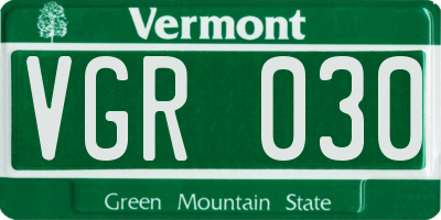 VT license plate VGR030