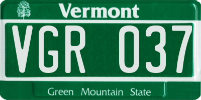 VT license plate VGR037