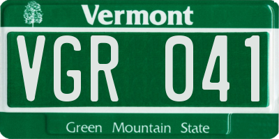 VT license plate VGR041