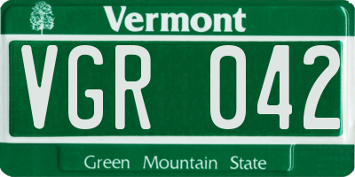 VT license plate VGR042
