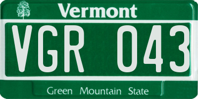 VT license plate VGR043