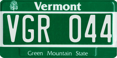 VT license plate VGR044