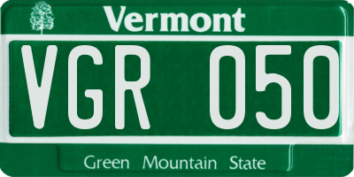 VT license plate VGR050