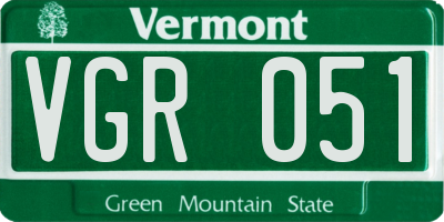 VT license plate VGR051