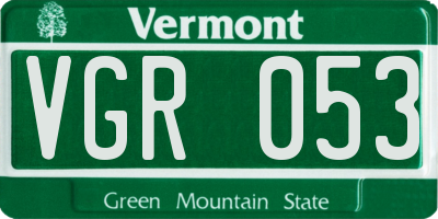 VT license plate VGR053