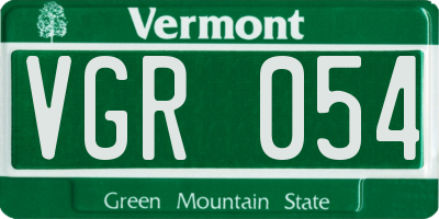 VT license plate VGR054
