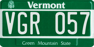 VT license plate VGR057