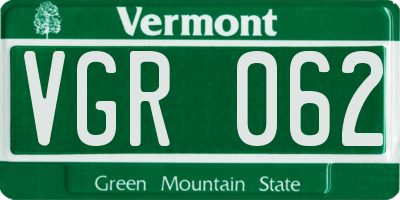 VT license plate VGR062