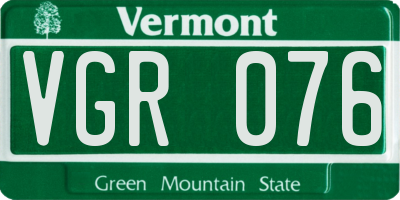 VT license plate VGR076