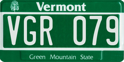 VT license plate VGR079