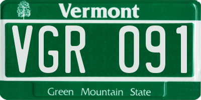 VT license plate VGR091