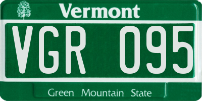 VT license plate VGR095