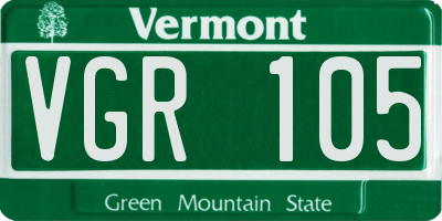 VT license plate VGR105