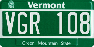 VT license plate VGR108