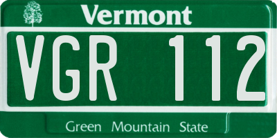 VT license plate VGR112