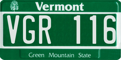 VT license plate VGR116