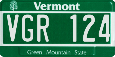 VT license plate VGR124
