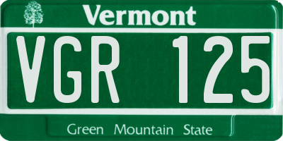 VT license plate VGR125