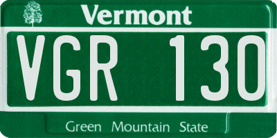 VT license plate VGR130