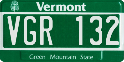 VT license plate VGR132