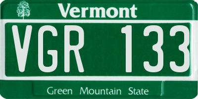 VT license plate VGR133