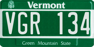VT license plate VGR134